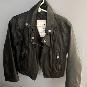abercrombie kids Faux Leather moto jacket Sz 5/6